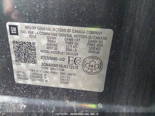 Chevrolet Equinox Premier 2018 2GNAXWEX5J6271578 Image 10