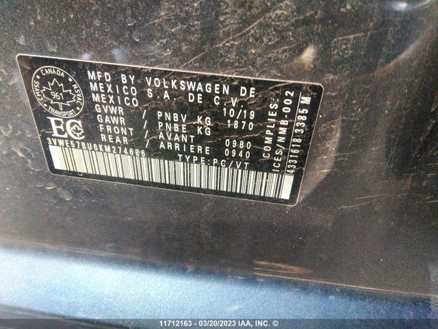 Volkswagen JETTA SEL 2019 3VWE57BU6KM274686 Image 10