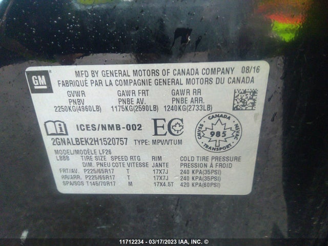 Chevrolet EQUINOX LS 2017 2GNALBEK2H1520757 Image 9