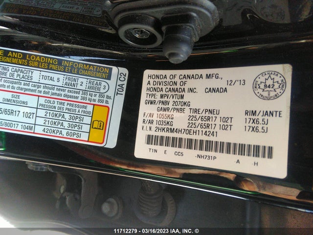 Honda CR-V EXL 2014 2HKRM4H70EH114241 Image 9