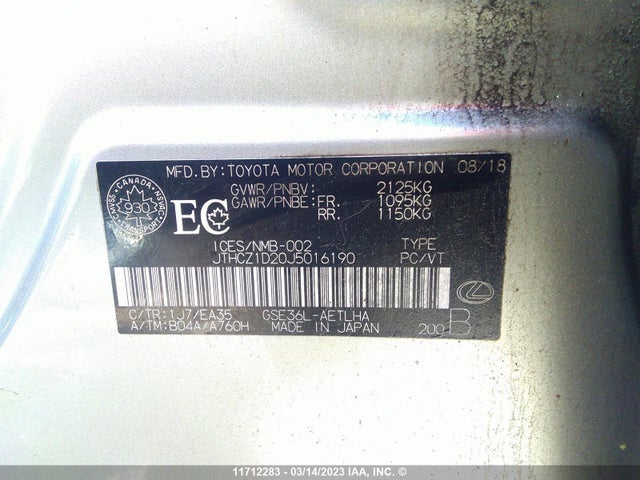 JTHCZ1D20J5016190 Lexus IS 350