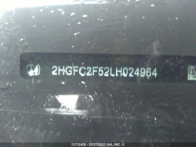 Honda Civic Lx 2020 2HGFC2F52LH024964 Image 10