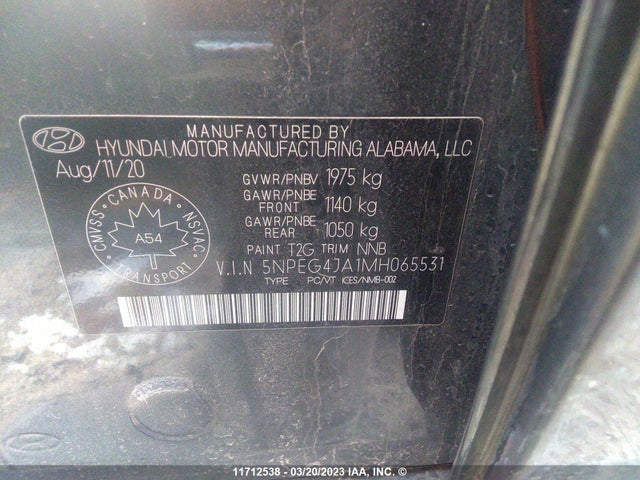 Hyundai SONATA SE 2021 5NPEG4JA1MH065531 Image 10