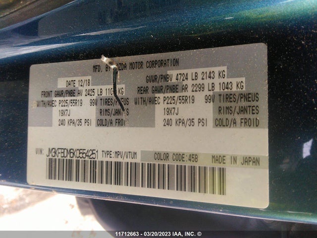 Mazda Cx-5 Gt 4dr Awd 2019 JM3KFBDM6K0554251 Image 11