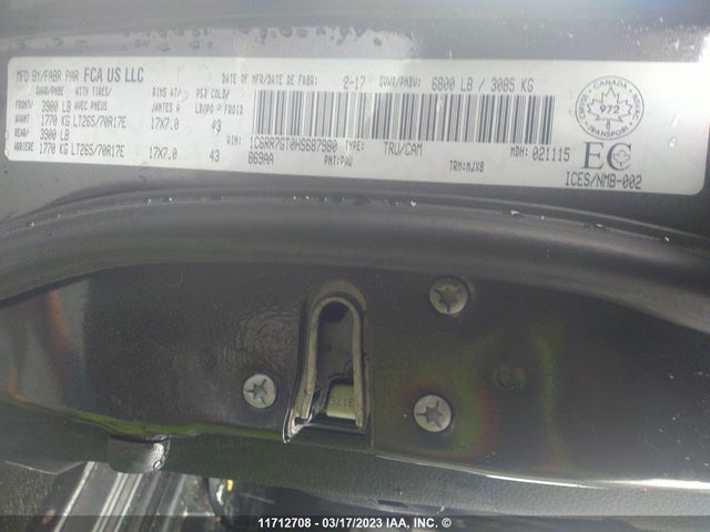 1C6RR7GT0HS687980 RAM 1500 Slt