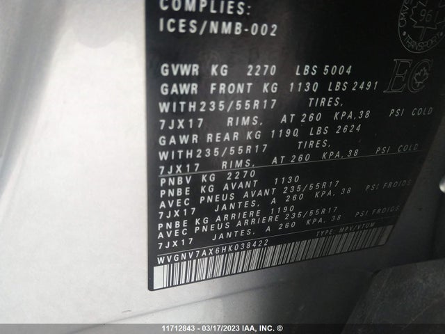 Volkswagen Tiguan Wolfsburg 2017 WVGNV7AX6HK038422 Image 11