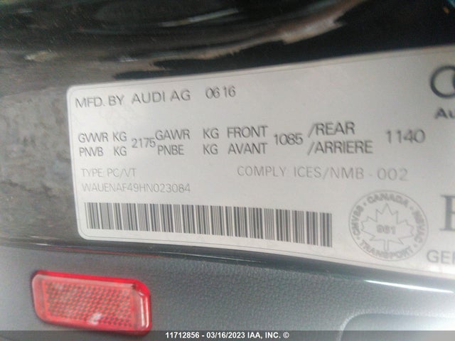 WAUENAF49HN023084 Audi A4 Premium Plus