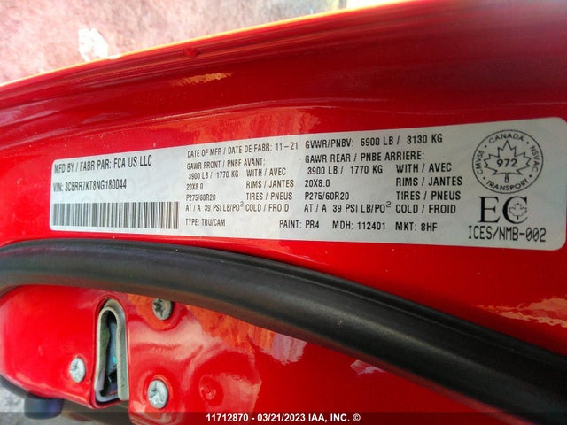 RAM 1500 Classic Tradesman 2022 3C6RR7KT8NG180044 Image 10