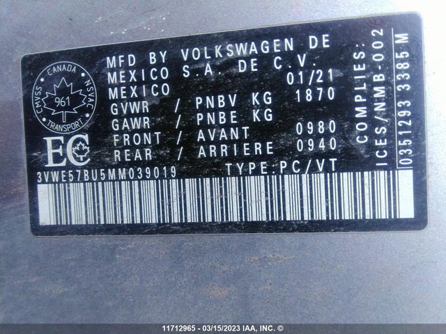 Volkswagen JETTA SEL 2021 3VWE57BU5MM039019 Image 9
