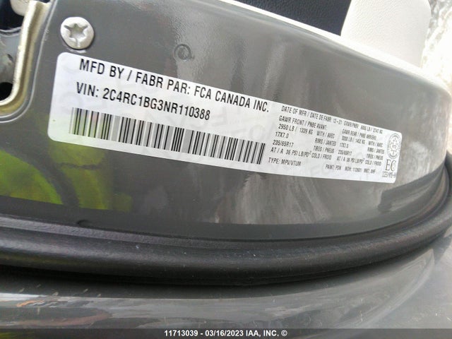 2C4RC1BG3NR110388 Chrysler Pacifica Touring L
