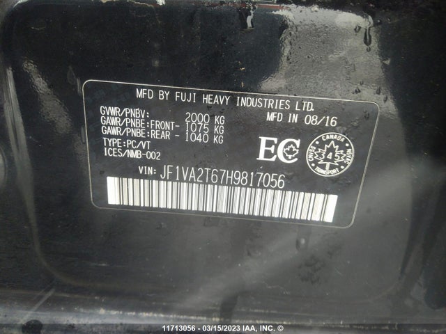JF1VA2T67H9817056 Subaru Wrx Sti/limited