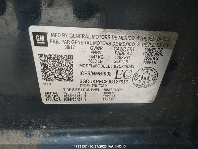 Chevrolet Silverado K1500 Lt 2018 3GCUKREC8JG127613 Image 9
