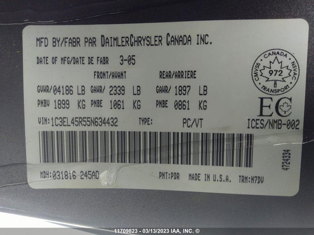 1C3EL45R55N634432 Chrysler Sebring