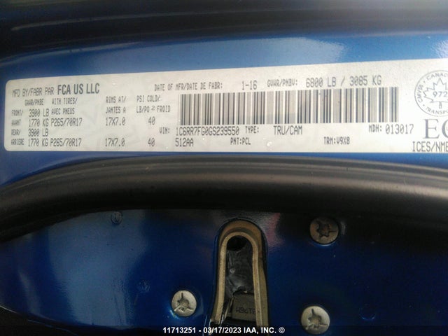 RAM 1500 St 2016 1C6RR7FG0GS239550 Image 10