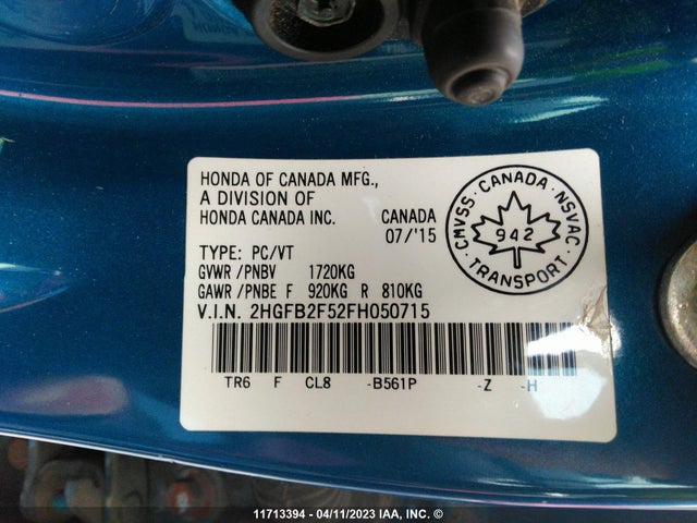 Honda Civic Ex 4dr 2015 2HGFB2F52FH050715 Image 10