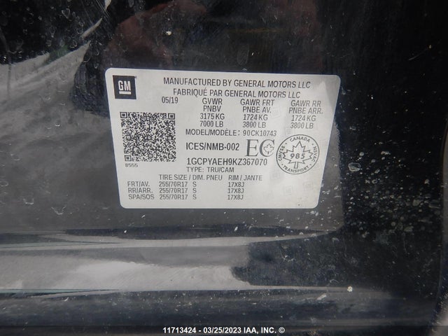 Chevrolet Silverado K1500 2019 1GCPYAEH9KZ367070 Image 9