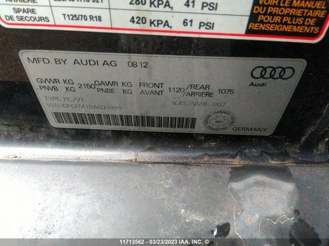 WAUDFCFM1DA033999 Audi A3 PREMIUM
