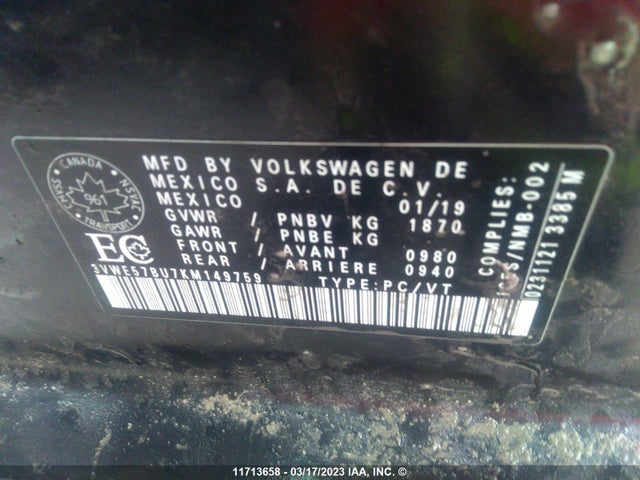 Volkswagen JETTA SEL 2019 3VWE57BU7KM149759 Image 10