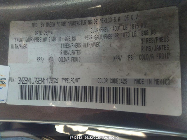 Mazda 3 SPORT 2014 3MZBM1U79EM117474 Image 9