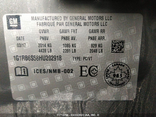 Chevrolet Volt Premier 2017 1G1RB6S58HU202918 Image 10
