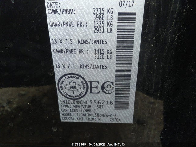 5N1DL0MM1HC556216 Infiniti QX60