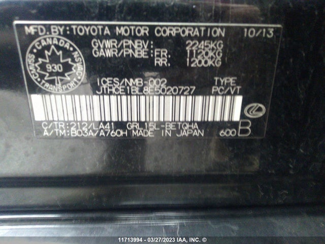 Lexus GS 350 2014 JTHCE1BL8E5020727 Image 10