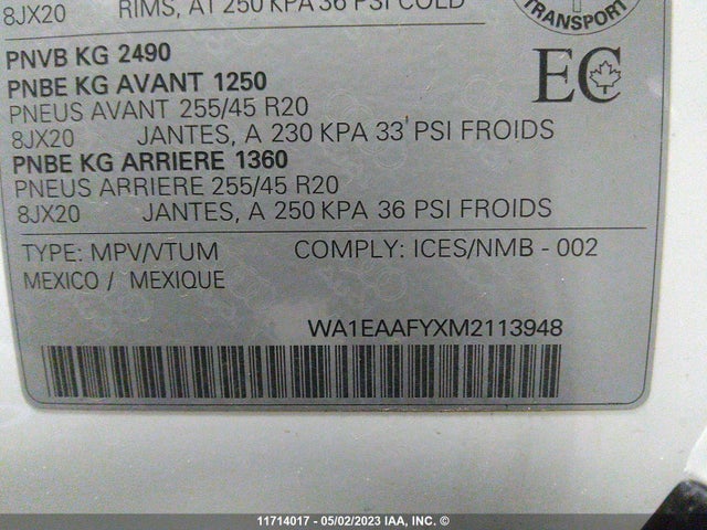 WA1EAAFYXM2113948 Audi Q5 Progressiv