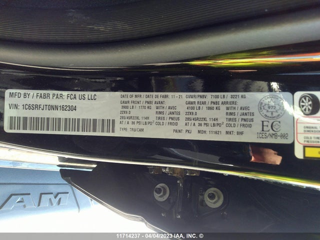 1C6SRFJT0NN162304 RAM 1500 Laramie