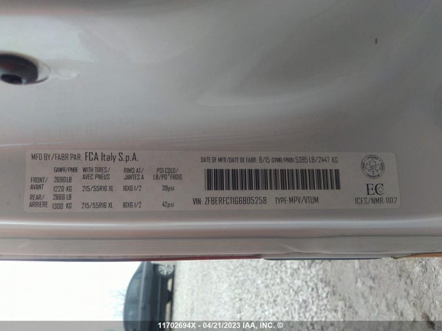 ZFBERFCT1G6B05258 RAM Promaster City Tradesman