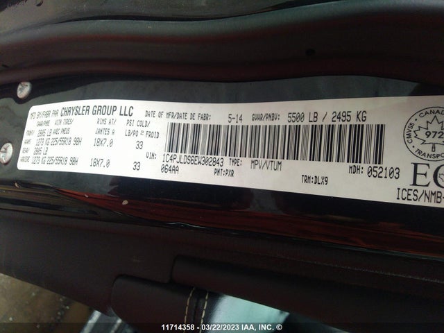 1C4PJLDS6EW302843 Jeep Cherokee Limited