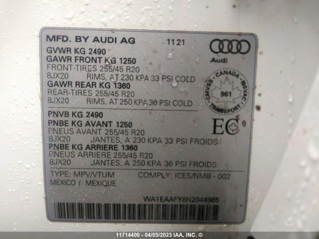 WA1EAAFY8N2044985 Audi Q5 Premium Plus 45