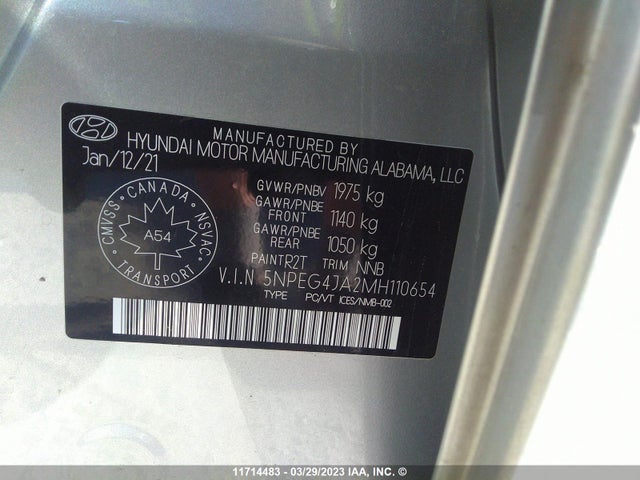 Hyundai SONATA SE 2021 5NPEG4JA2MH110654 Image 9