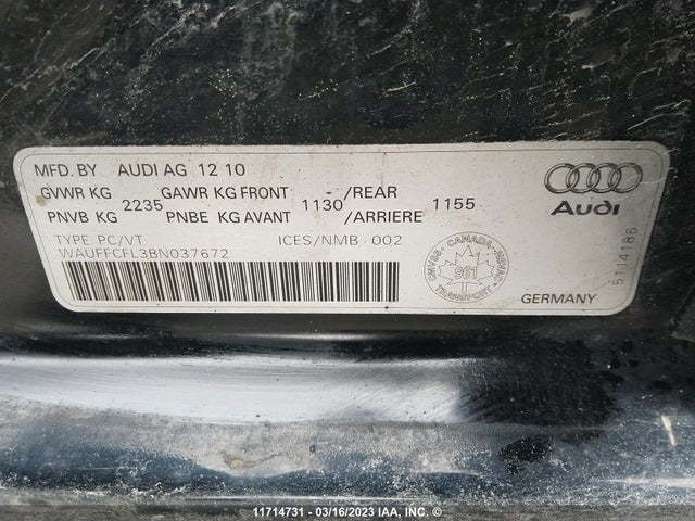 WAUFFCFL3BN037672 Audi A4 Premium Plus