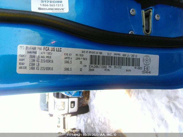 3C4NJDABXJT153032 Jeep Compass Sport