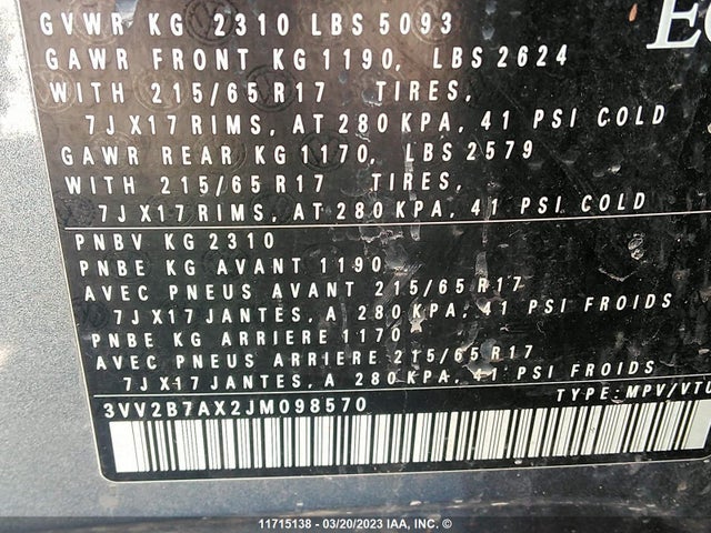 Volkswagen Tiguan Se/sel 2018 3VV2B7AX2JM098570 Image 11