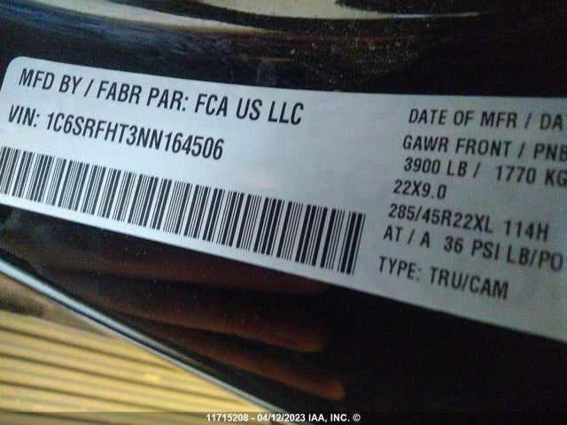 RAM 1500 Limited 2022 1C6SRFHT3NN164506 Image 9