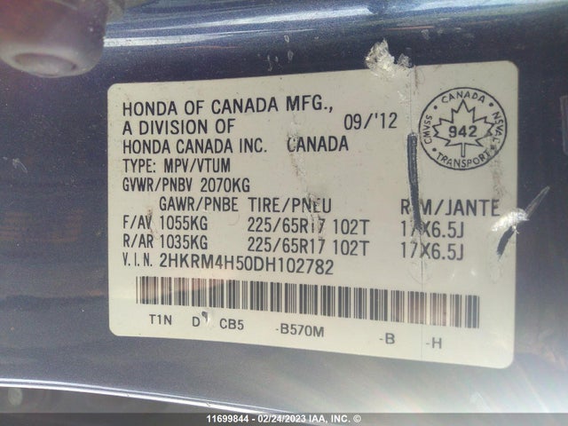 Honda CR-V EX 2013 2HKRM4H50DH102782 Image 10
