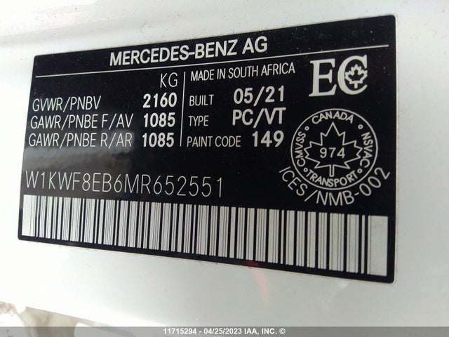 W1KWF8EB6MR652551 Mercedes-Benz C 300 4matic