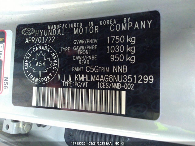 Hyundai ELANTRA SEL 2022 KMHLM4AG8NU351299 Image 9