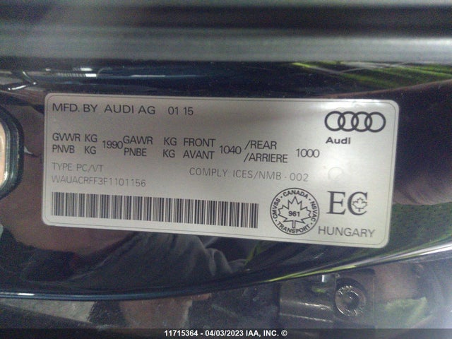 WAUACRFF3F1101156 Audi A3 PREMIUM