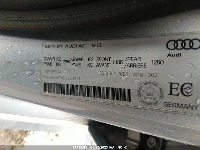 WAUJFAFC2GN130771 Audi A6 Quattro Prog/technik S Ln