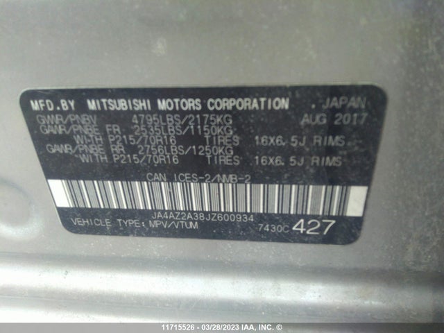 JA4AZ2A38JZ600934 Mitsubishi Outlander Es