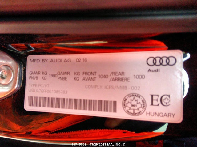 WAUA7GFF0G1085783 Audi A3