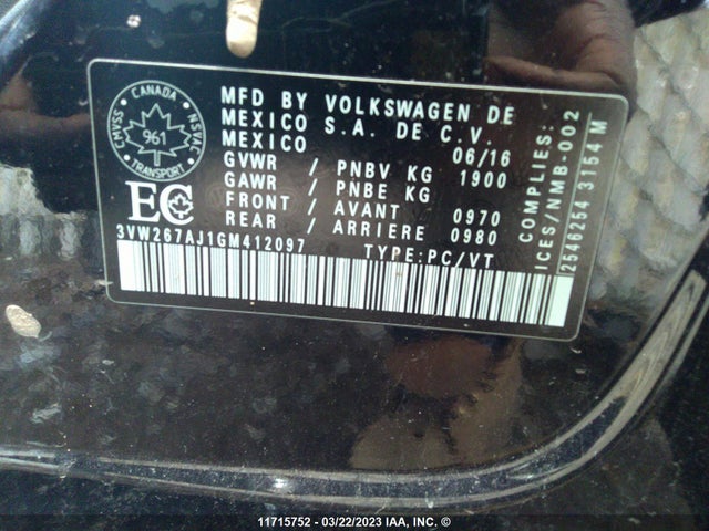 Volkswagen JETTA S 2016 3VW267AJ1GM412097 Image 10