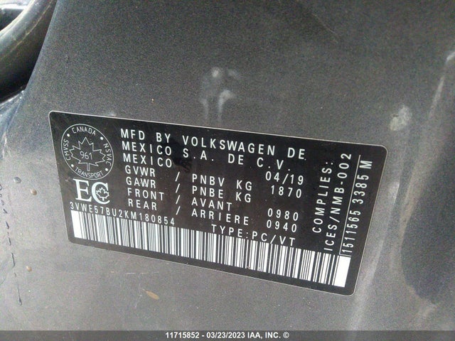 Volkswagen JETTA SEL 2019 3VWE57BU2KM180854 Image 10