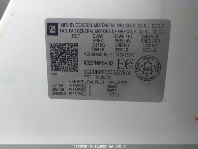 Chevrolet Silverado K1500 Custom 2018 3GCUKPEC7JG227674 Image 9