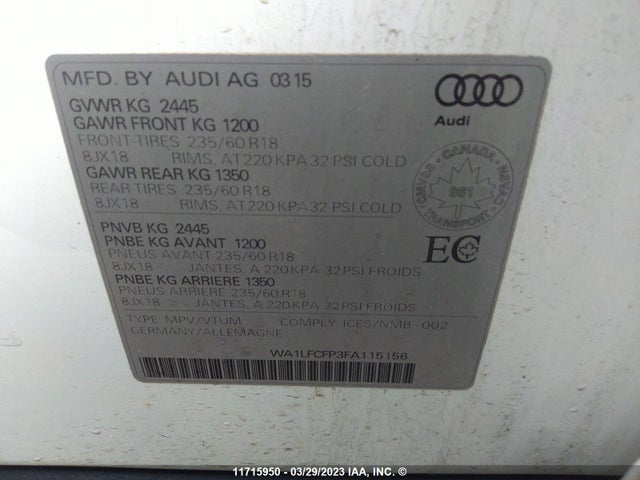 WA1LFCFP3FA115156 Audi Q5 Premium Plus