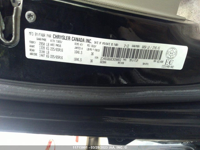 Aukcja sprzedaży 2012 Dodge Grand Caravan Se, vin: 2C4RDGBG8CR290853, numer aukcji: 11715991