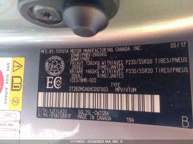 2T2BZMCA6HC097003 Lexus Rx 350/base/f Sport