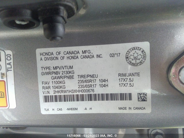 Honda CR-V LX 2017 2HKRW1H3XHH000676 Image 9